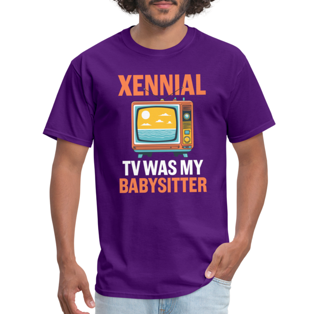 Xennial TV Babysitter Tshirt - purple