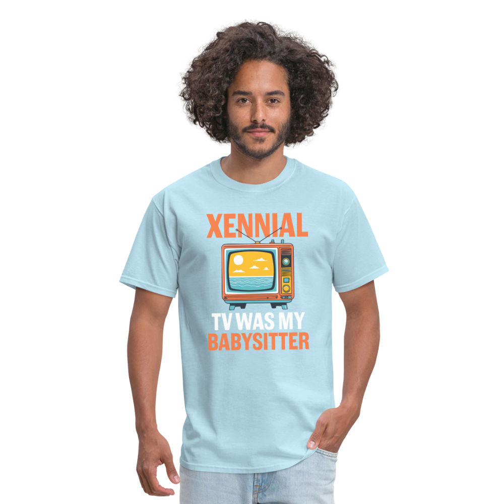 Xennial TV Babysitter Tshirt - powder blue