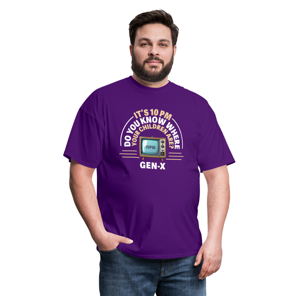 Gen-X 10pm Reminder T-shirt - purple
