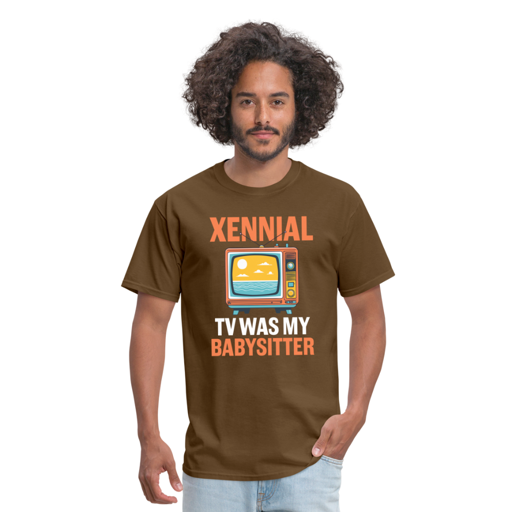 Xennial TV Babysitter Tshirt - brown