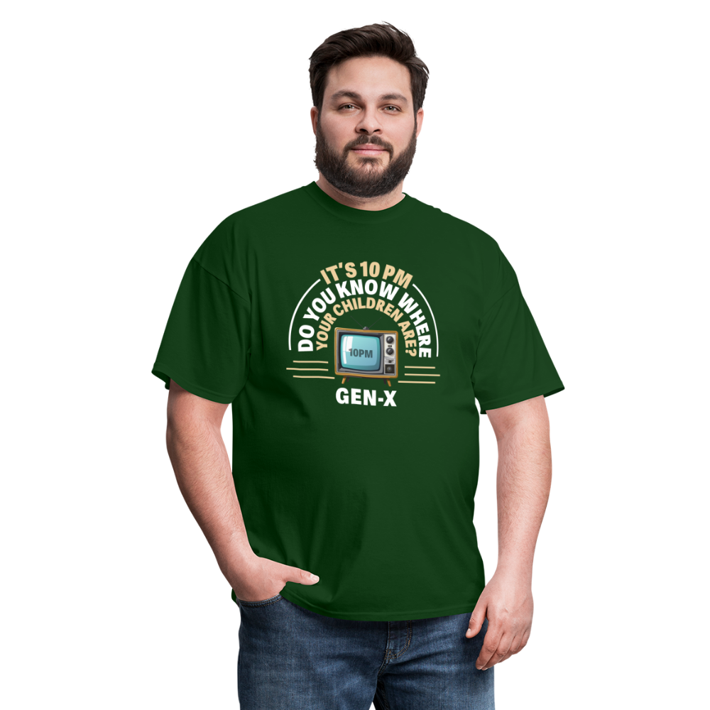 Gen-X 10pm Reminder T-shirt - forest green