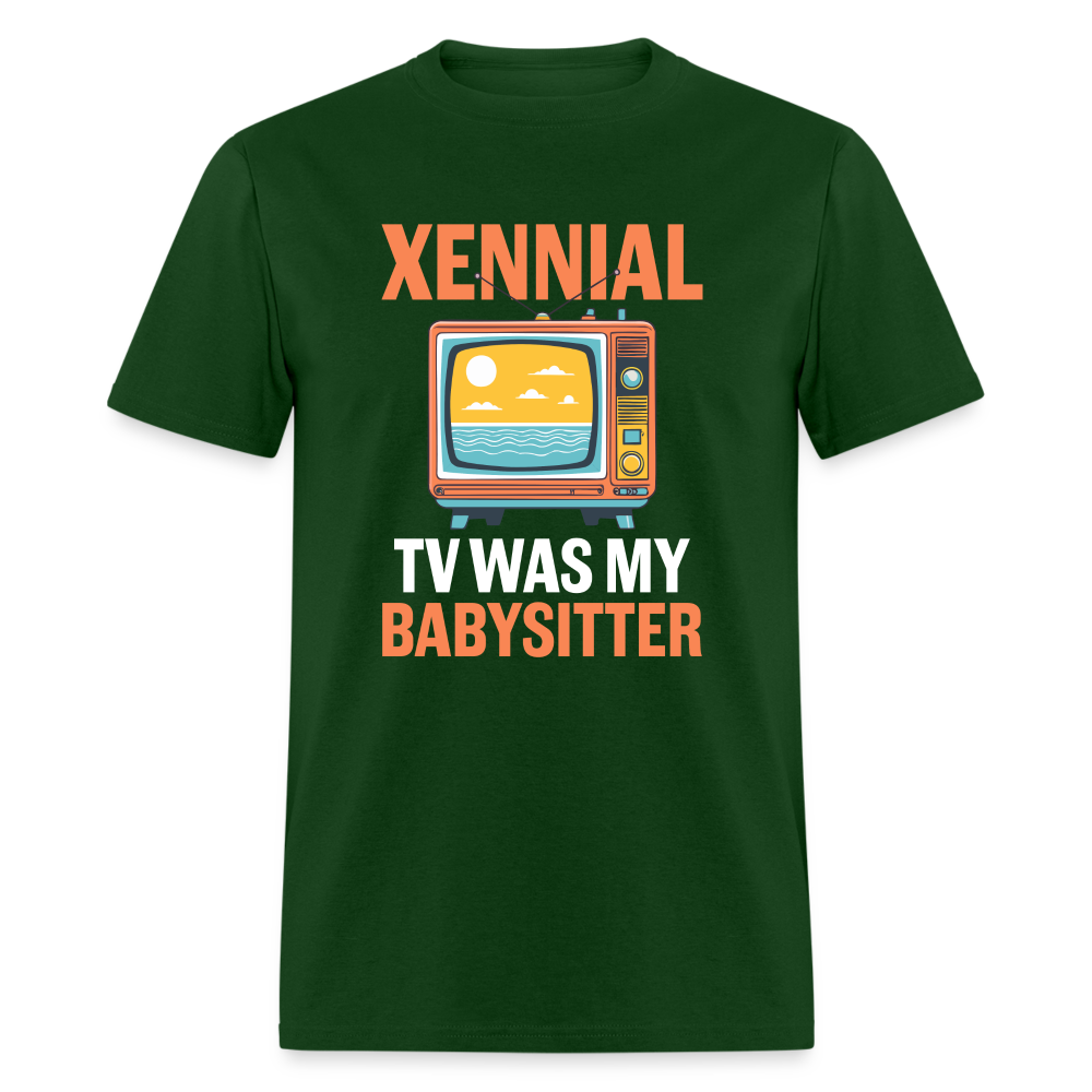 Xennial TV Babysitter Tshirt - forest green
