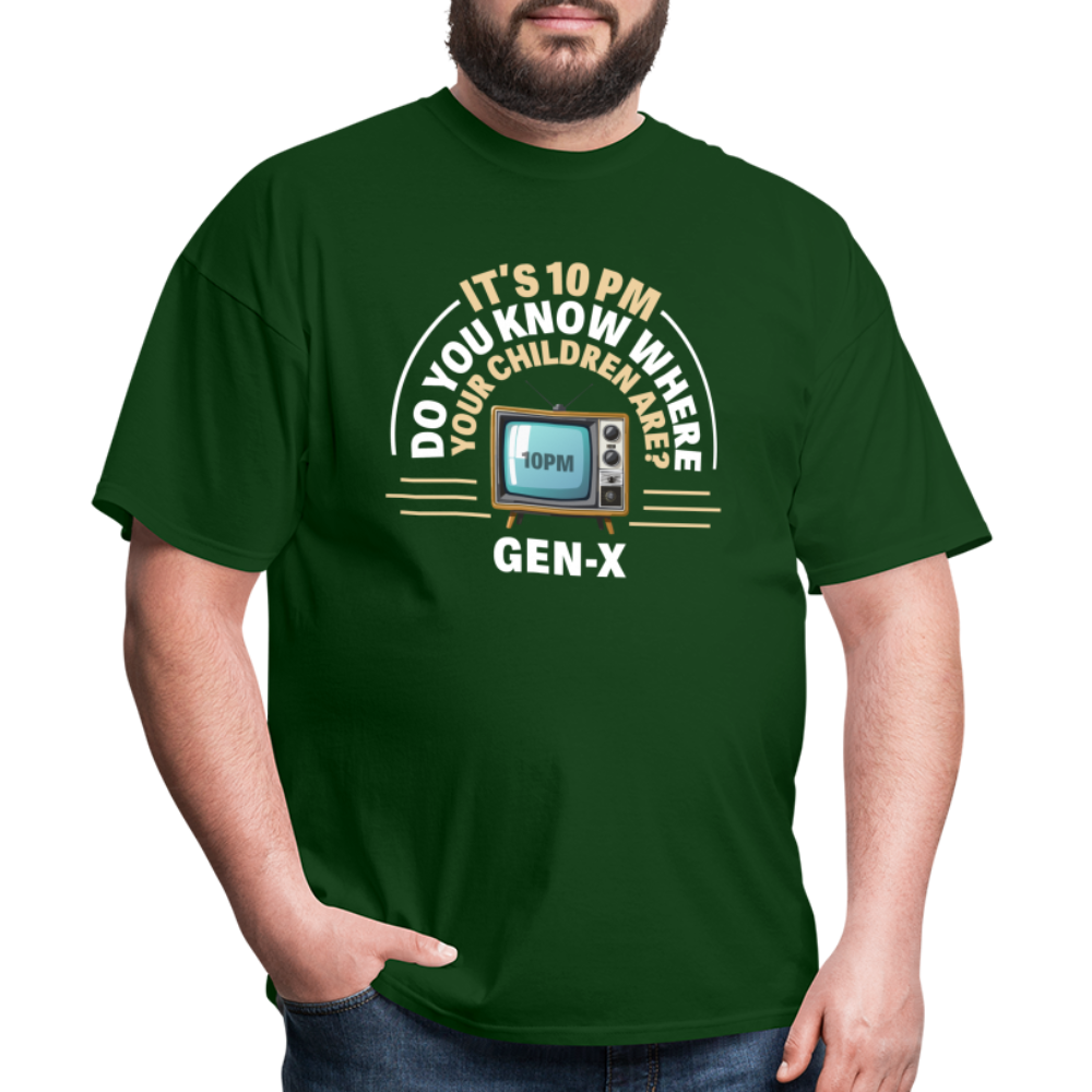 Gen-X 10pm Reminder T-shirt - forest green