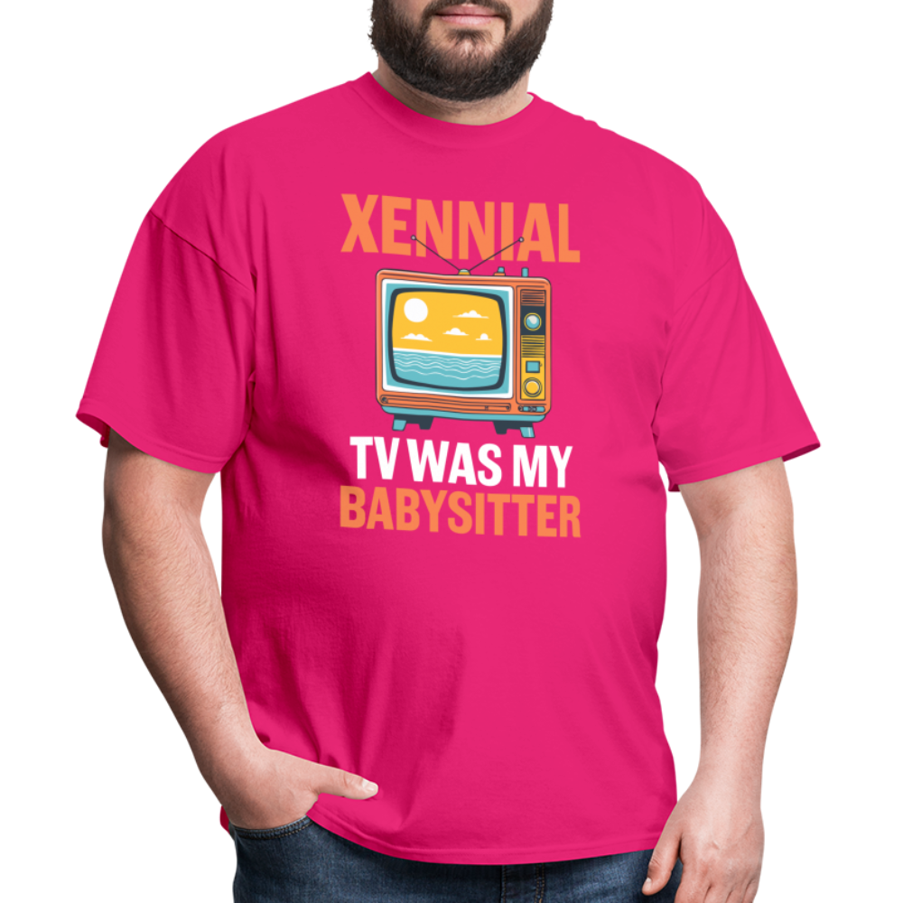 Xennial TV Babysitter Tshirt - fuchsia