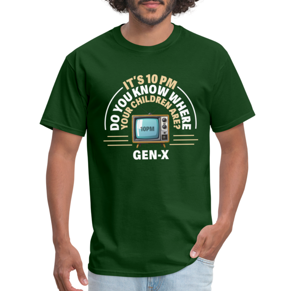 Gen-X 10pm Reminder T-shirt - forest green