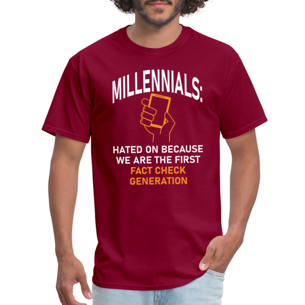 Millennials Fact Check Generation - burgundy
