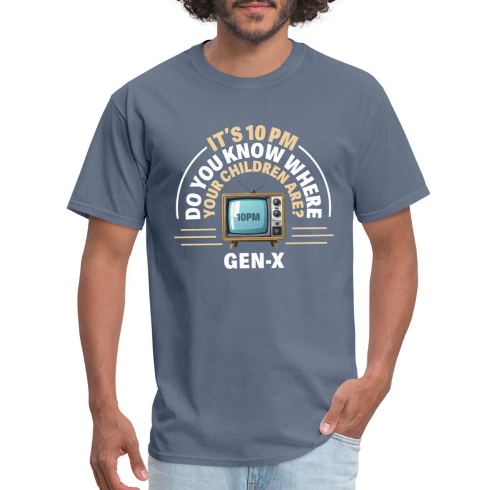 Gen-X 10pm Reminder T-shirt - denim