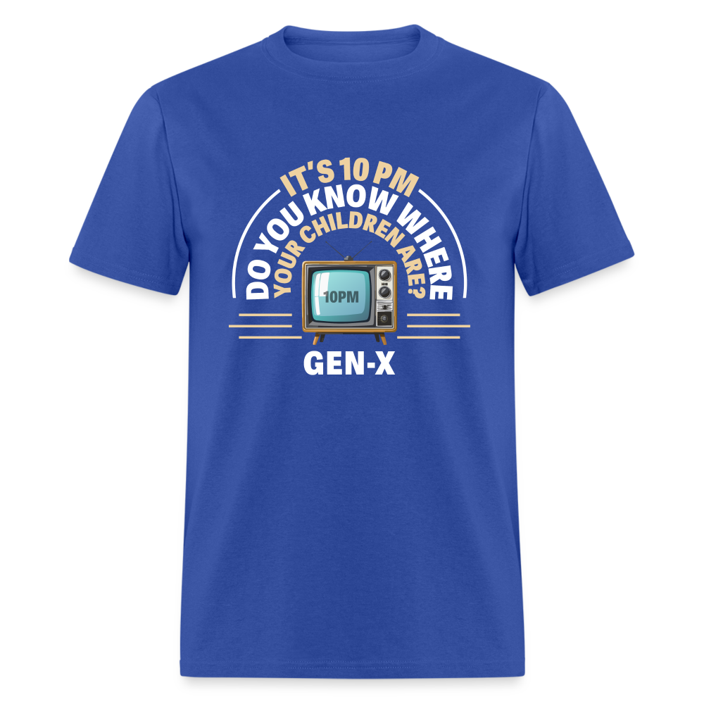 Gen-X 10pm Reminder T-shirt - royal blue