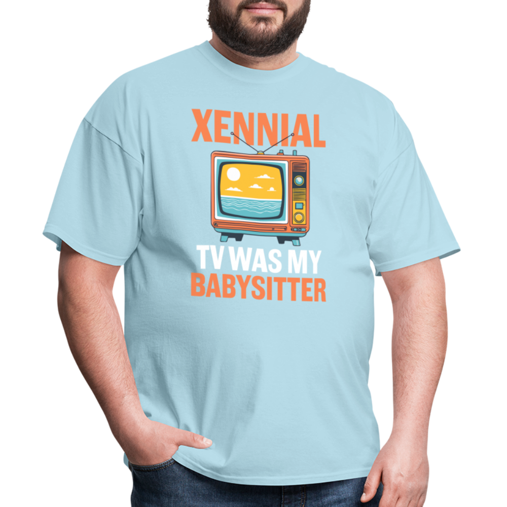 Xennial TV Babysitter Tshirt - powder blue