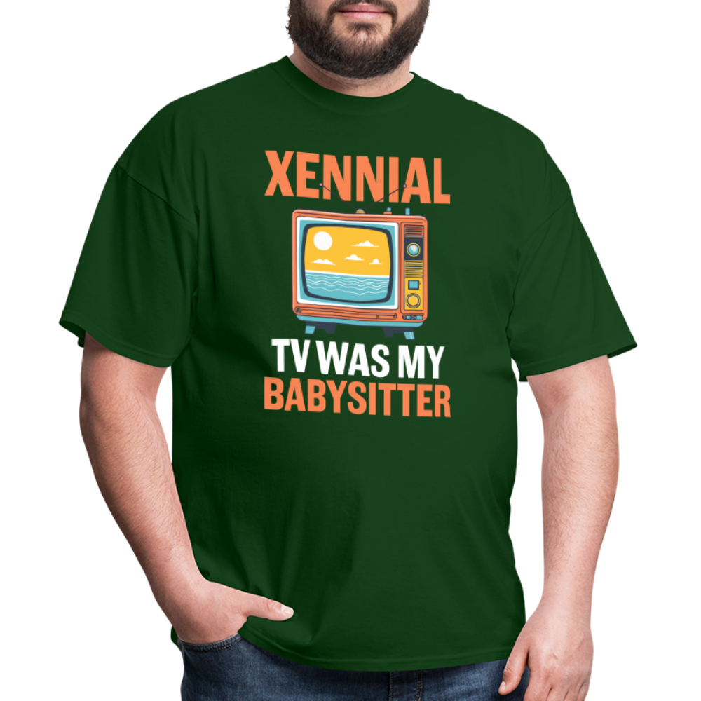 Xennial TV Babysitter Tshirt - forest green