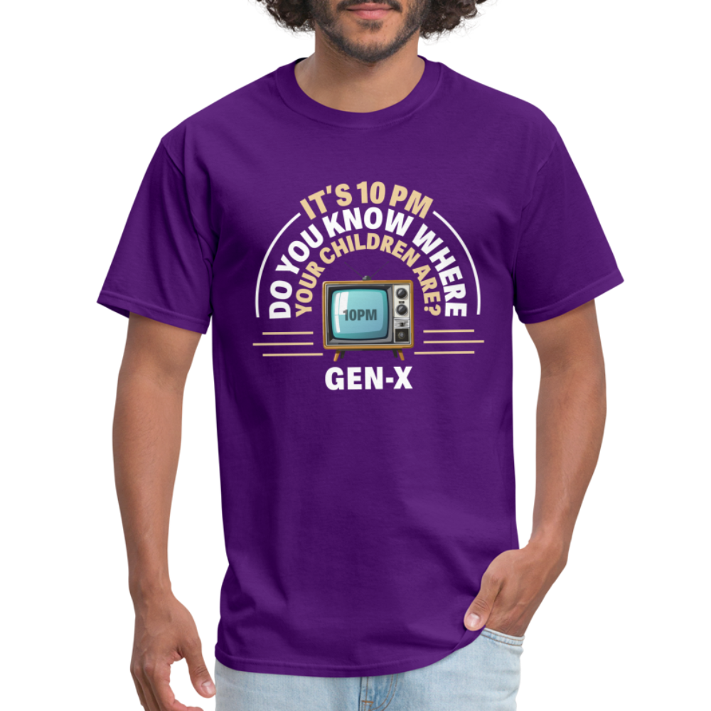 Gen-X 10pm Reminder T-shirt - purple