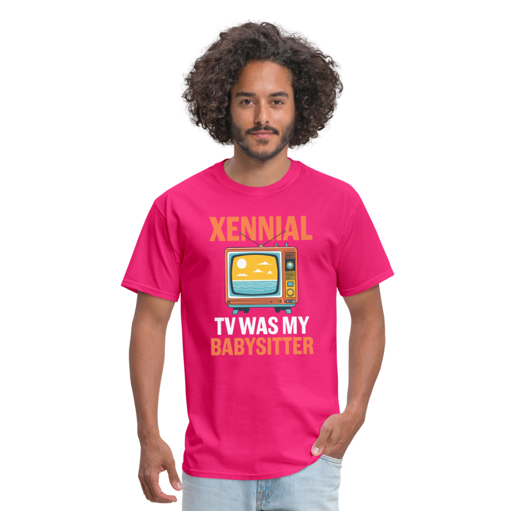 Xennial TV Babysitter Tshirt - fuchsia
