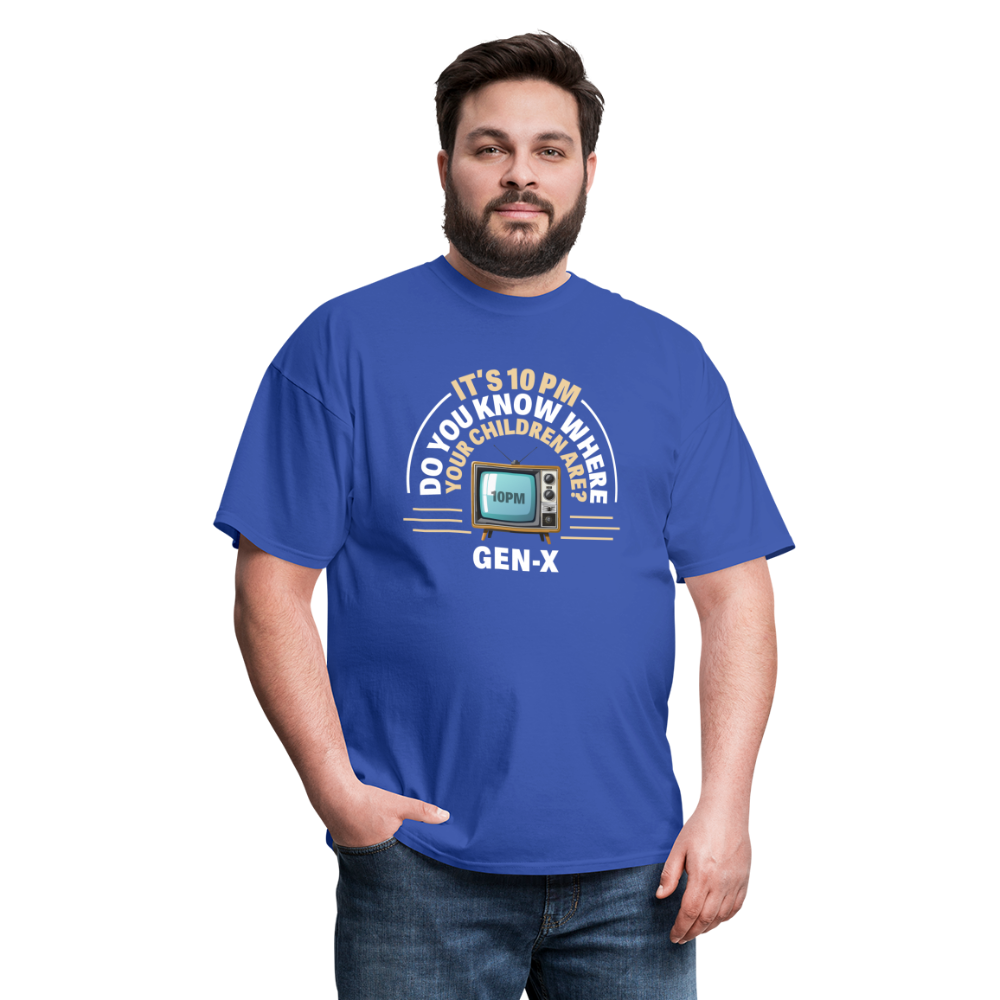 Gen-X 10pm Reminder T-shirt - royal blue