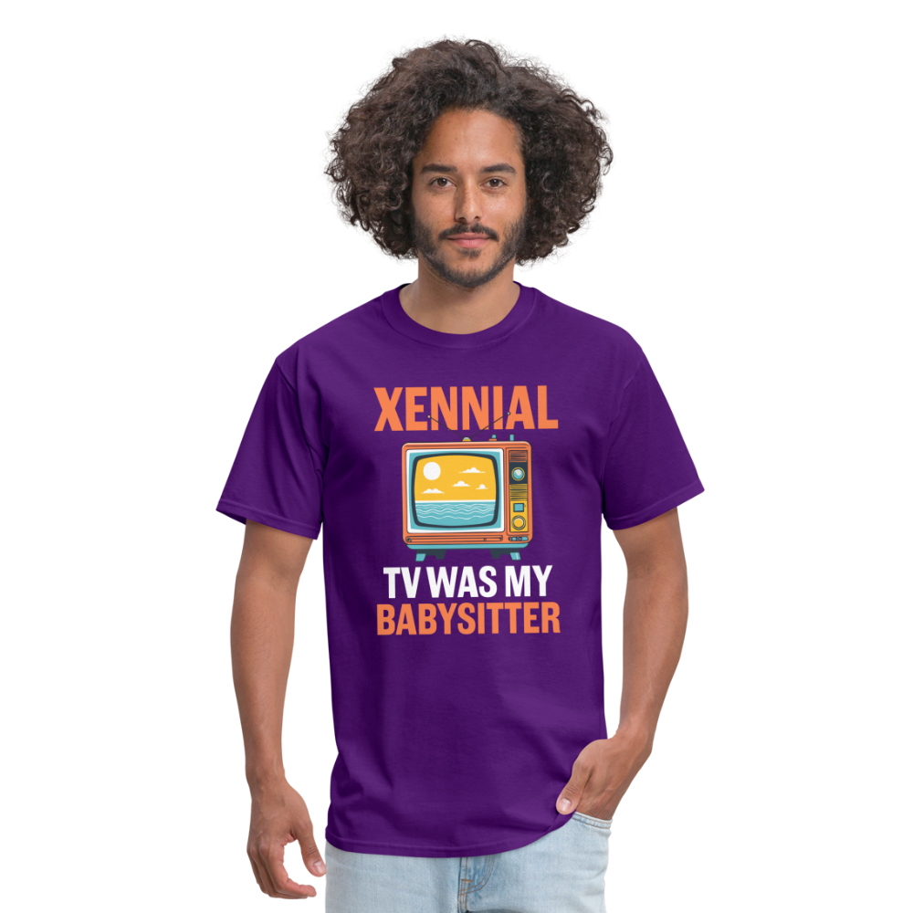 Xennial TV Babysitter Tshirt - purple
