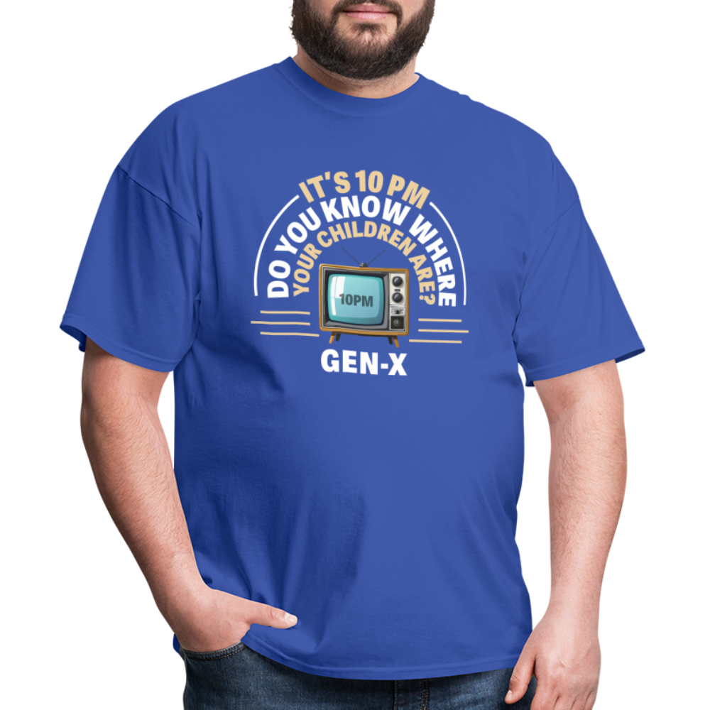 Gen-X 10pm Reminder T-shirt - royal blue