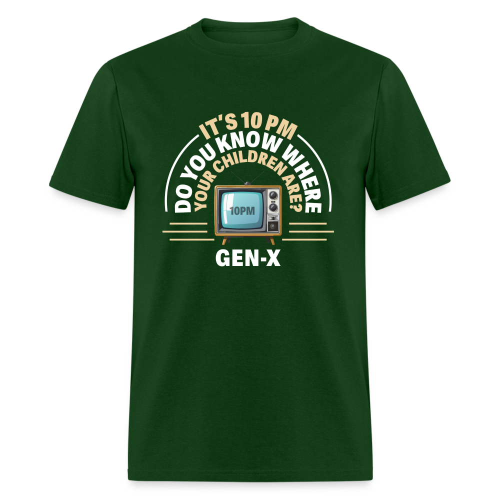 Gen-X 10pm Reminder T-shirt - forest green