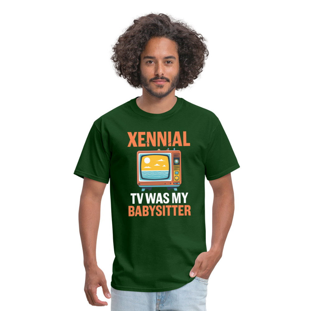 Xennial TV Babysitter Tshirt - forest green