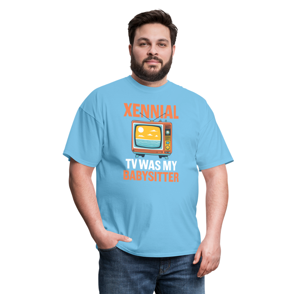 Xennial TV Babysitter Tshirt - aquatic blue