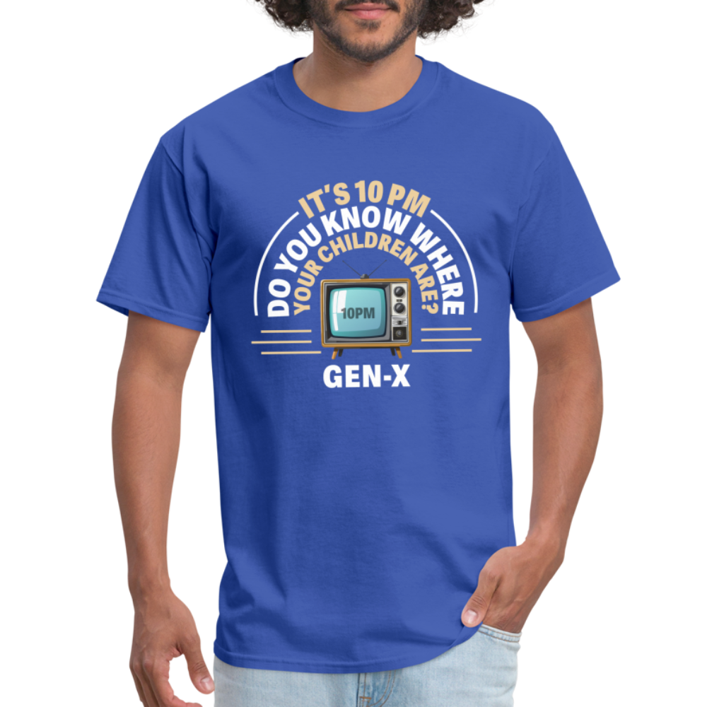 Gen-X 10pm Reminder T-shirt - royal blue