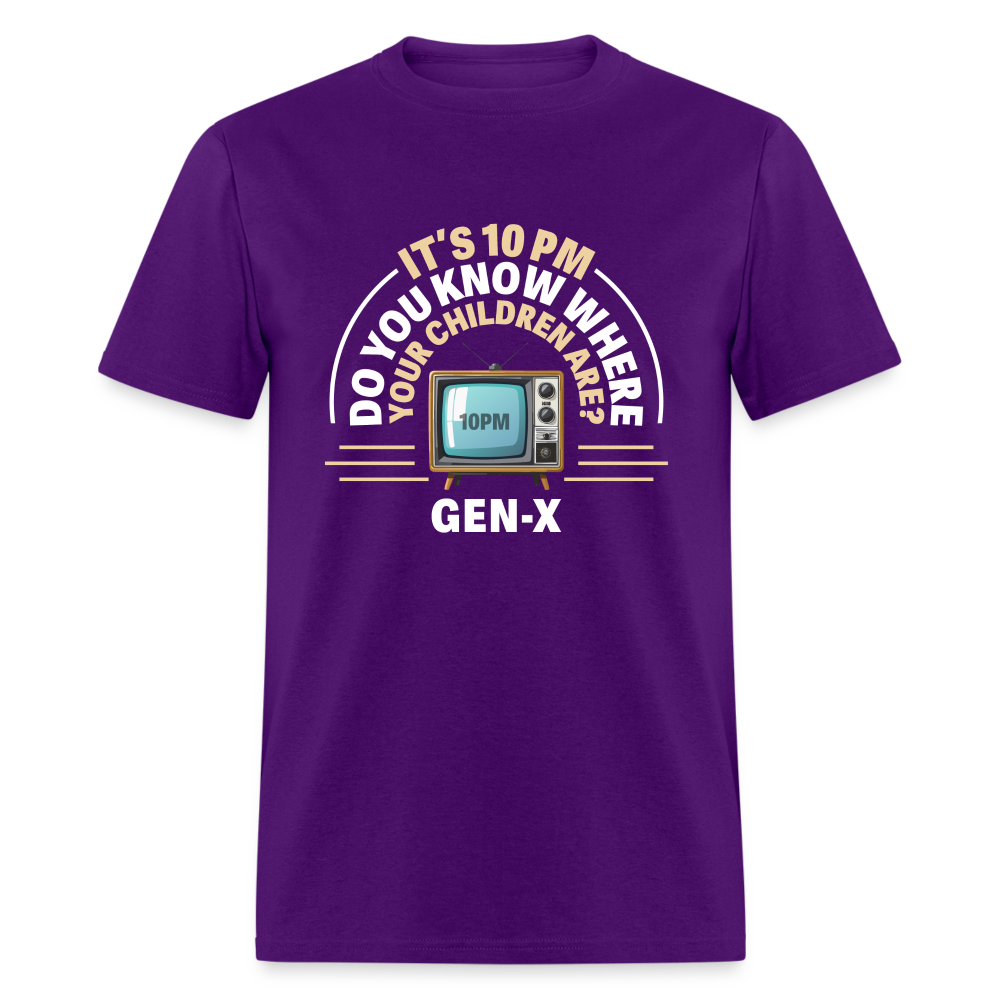 Gen-X 10pm Reminder T-shirt - purple