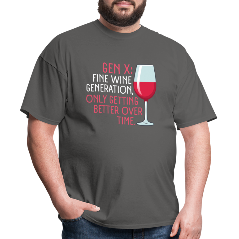 Gen-X Fine Wine T-Shirt - charcoal