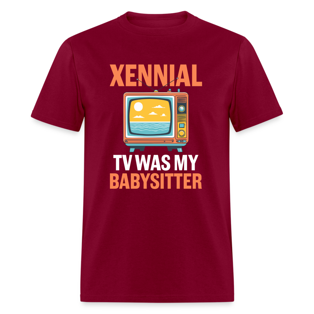 Xennial TV Babysitter Tshirt - burgundy