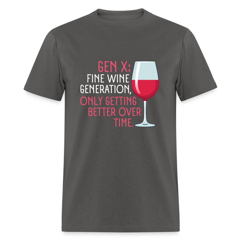 Gen-X Fine Wine T-Shirt - charcoal