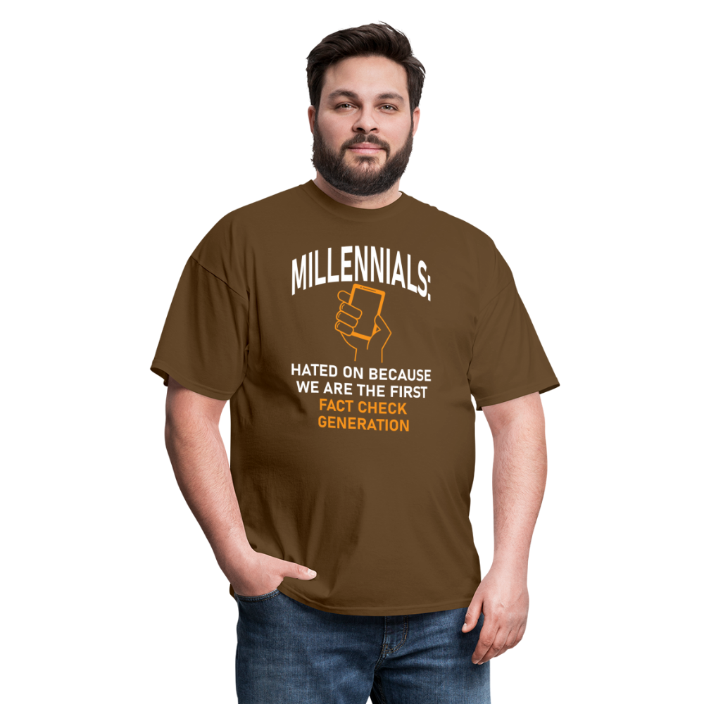Millennials Fact Check Generation - brown