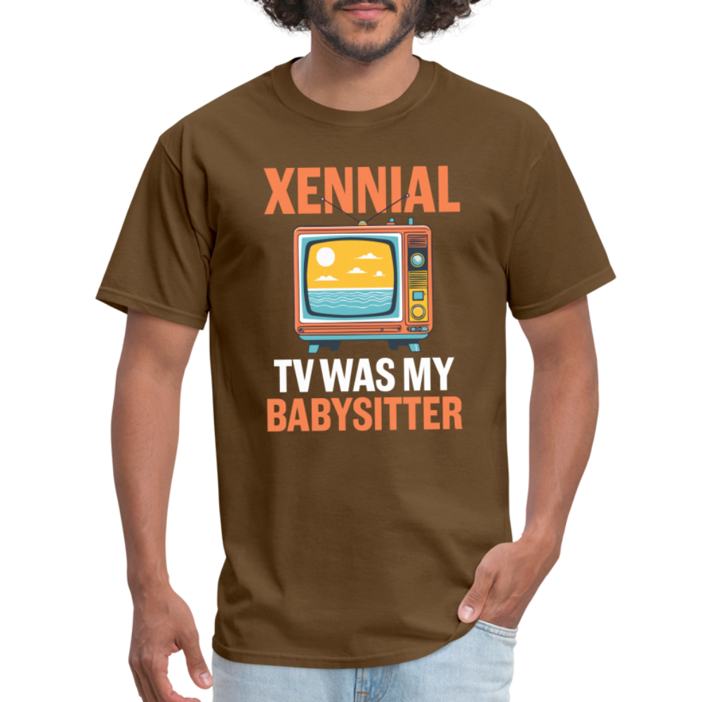 Xennial TV Babysitter Tshirt - brown