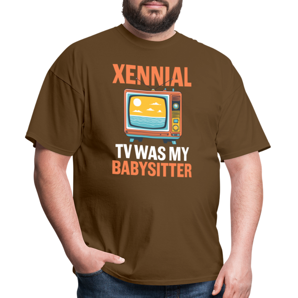 Xennial TV Babysitter Tshirt - brown