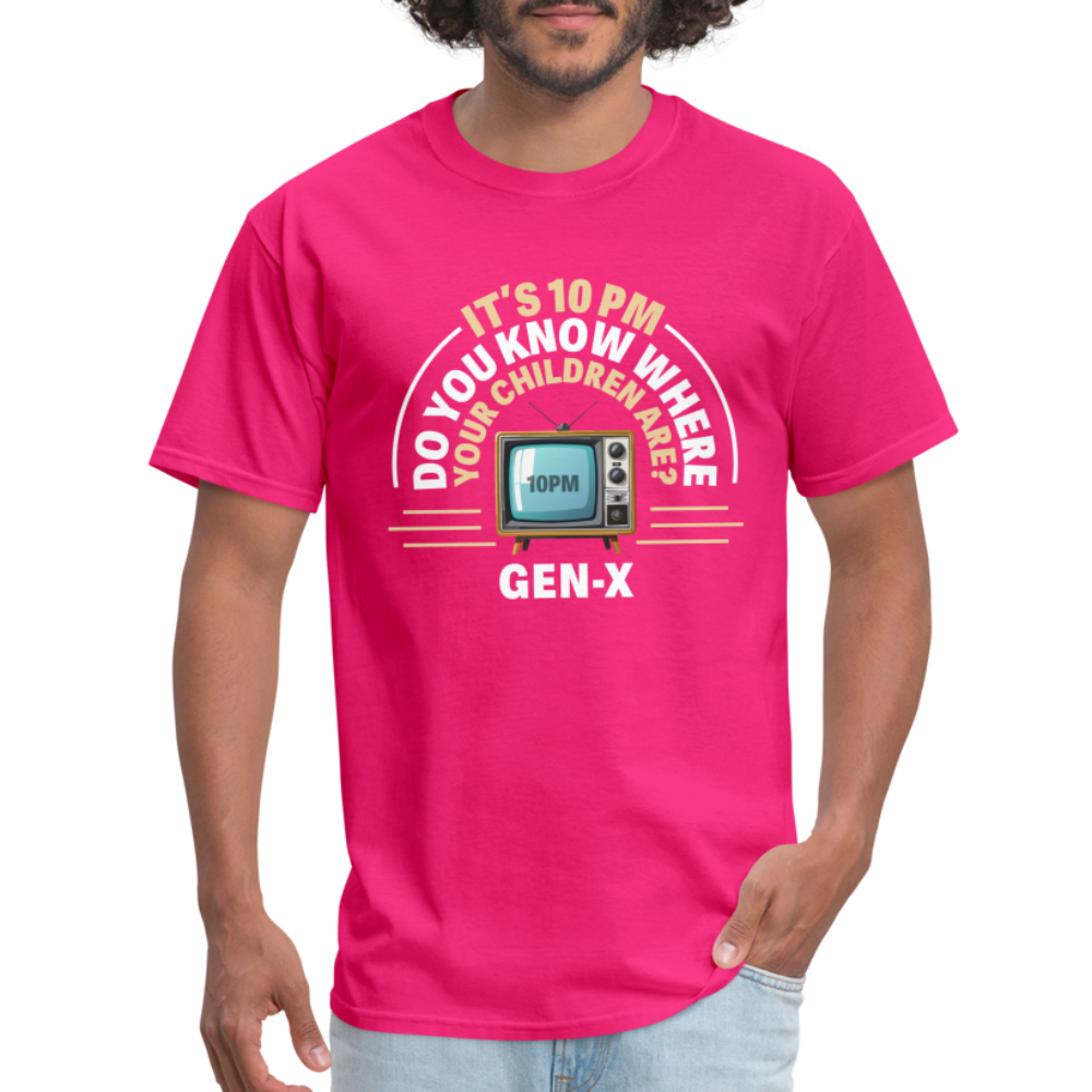 Gen-X 10pm Reminder T-shirt - fuchsia