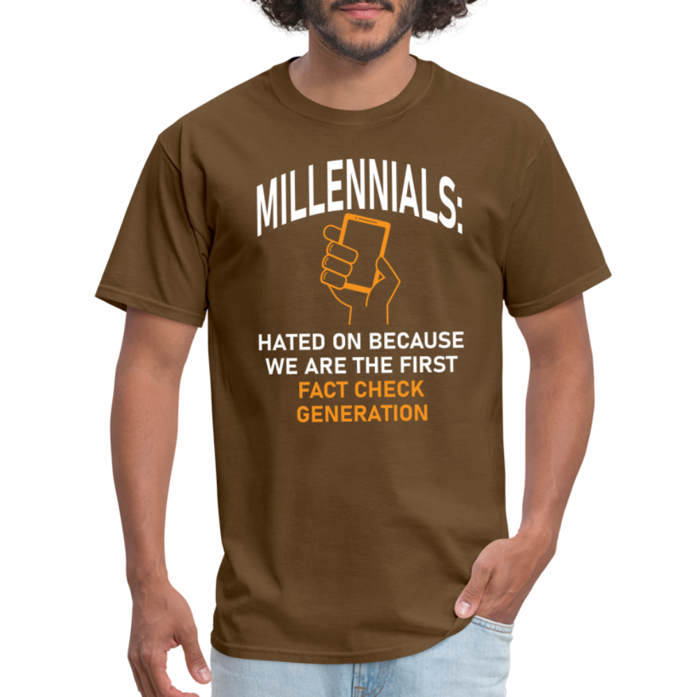 Millennials Fact Check Generation - brown