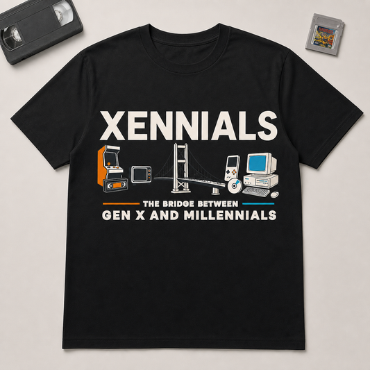 Xennials Bridge T-Shirt - Gen X and Millennial Retro Tech Tee